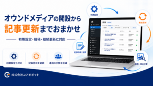オウンドメディアの開設から記事作成、画像・SEO設定、継続更新まで対応するサービス