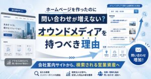 ホームページを作ったのに問い合わせが増えない企業がオウンドメディアを持つべき理由を表したイメージ