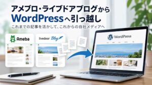 アメブロ・ライブドアブログからWordPressへ記事を引っ越すイメージ
